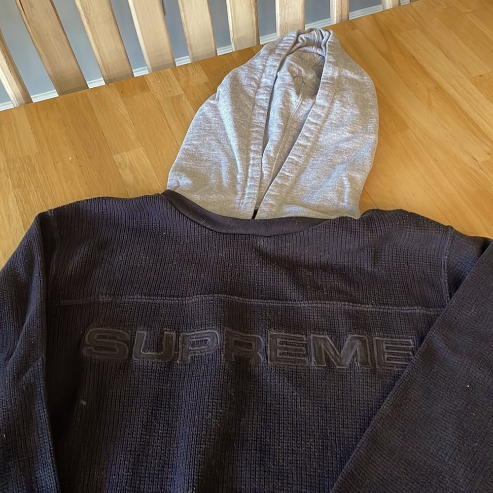 Men’s Supreme black Waffle hoodie